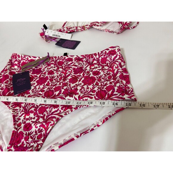 NWT J Crew Swimsuit Size S Liberty London High Waist Bikini Bottom Swim Roses - Picture 3 of 6